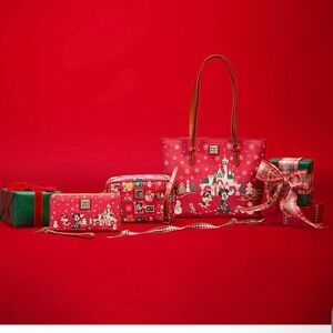 Disney Christmas Dooney & Bourke Red Holiday Tote Bag